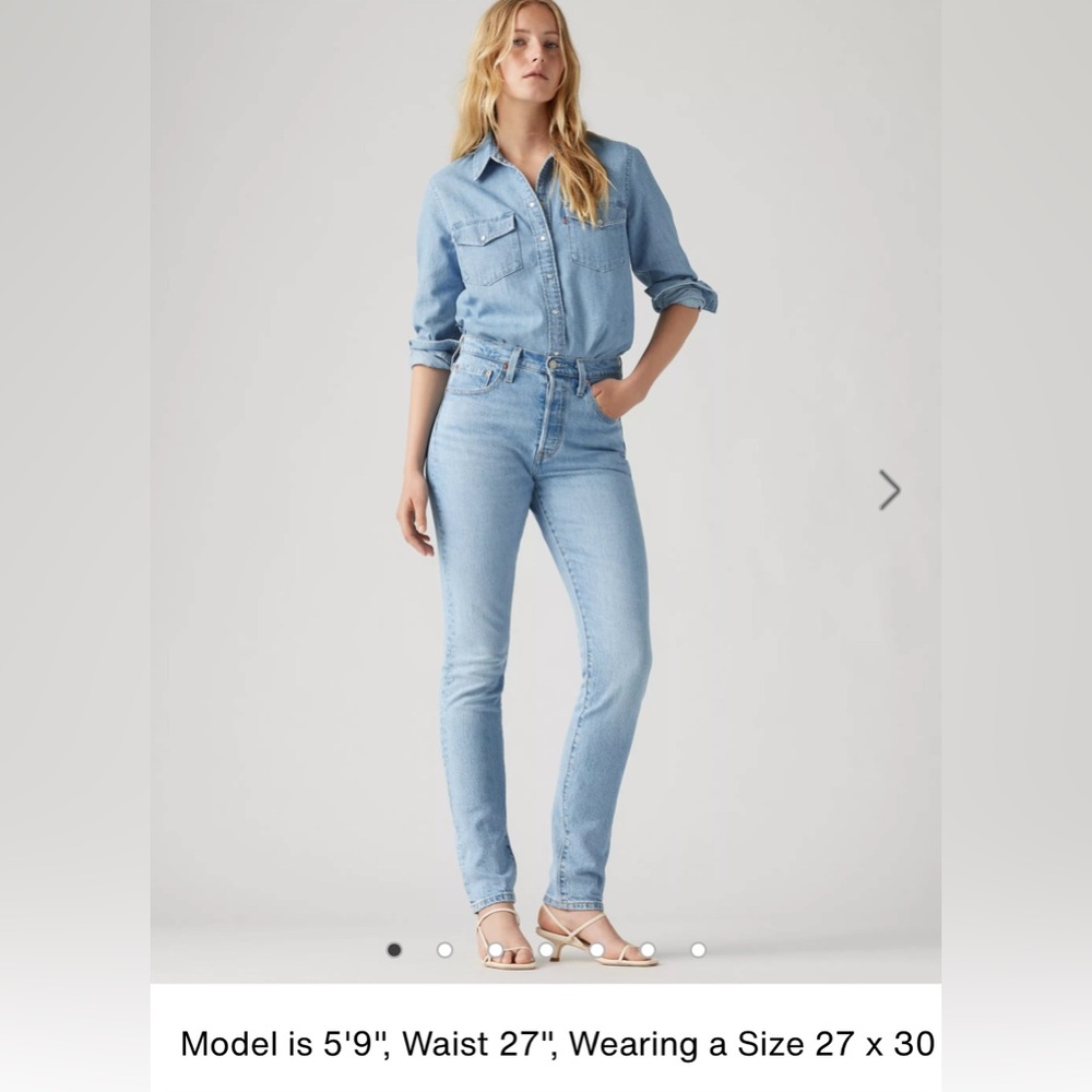 Women's Levi 501 Skinny Light Denim Distressed